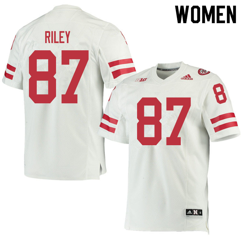 Women #87 Jordon Riley Nebraska Cornhuskers College Football Jerseys Sale-White